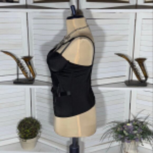 Spirit Halloween Corset Mesh Top Gothic Black Large - Picture 5 of 12